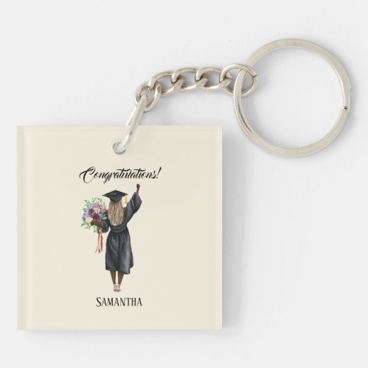 Personalisierter Abschluss (7) Schlüsselanhänger (Rückseite)