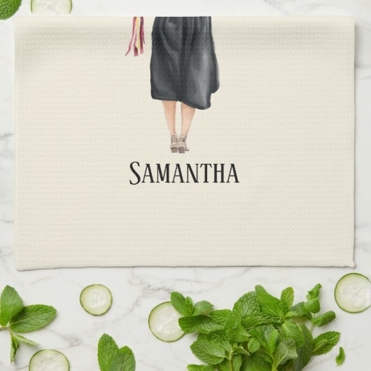 Personalisierter Abschluss (8) Geschirrtuch (Gefaltet)
