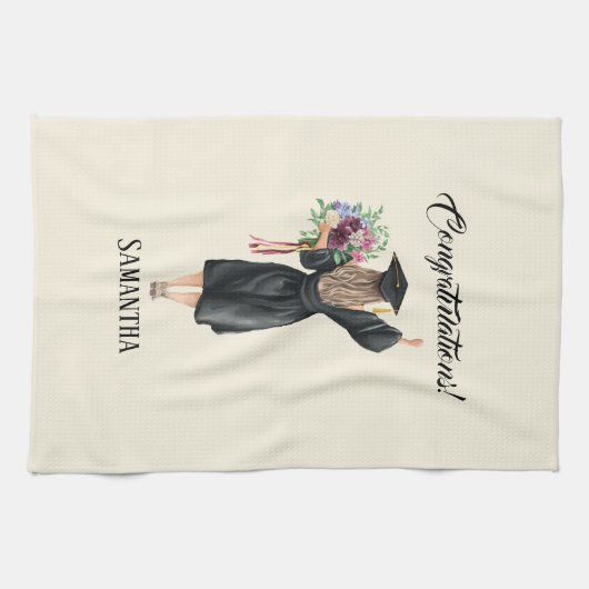Personalisierter Abschluss (8) Geschirrtuch (Horizontal)