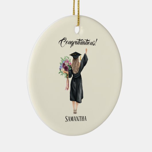 Personalisierter Abschluss (8) Keramik Ornament (Rechts)