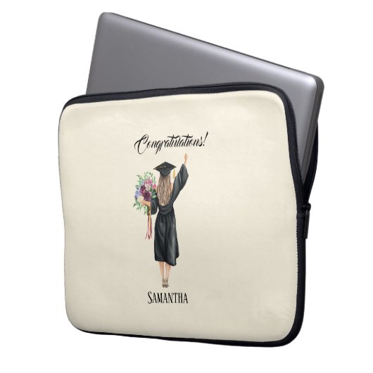 Personalisierter Abschluss (8) Laptopschutzhülle (Vorderseite Links)