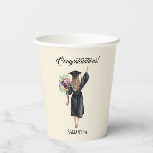 Personalisierter Abschluss (8) Pappbecher (Rückseite)