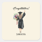 Personalisierter Abschluss (8) Quadratischer Aufkleber (Vorderseite)