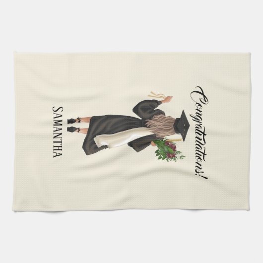 Personalisierter Abschluss (9) Geschirrtuch (Horizontal)