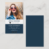 personalisierter Abschluss aus Foto, blau Visitenkarte (Vorne/Hinten)