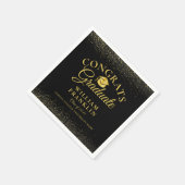 Personalisierter Abschluss aus Schwarz und Gold Serviette (Ecke)