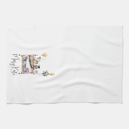 Personalisierter Abschluss Bar - Lässiges Skript Geschirrtuch (Horizontal)