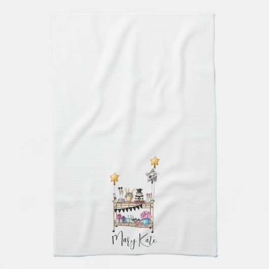 Personalisierter Abschluss Bar - Lässiges Skript Geschirrtuch (Vertikal)