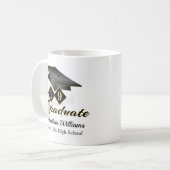 Personalisierter Abschluss Black & Gold 20XX Kaffeetasse (Vorderseite Links)