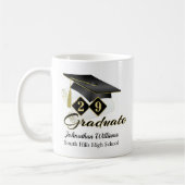 Personalisierter Abschluss Black & Gold Kaffeetasse (Links)