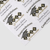 Personalisierter Abschluss Black & Gold Seidenpapier (Ausschnitt)