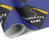 Personalisierter Abschluss Blau Geschenkpapier (Rolleneckpunkt)