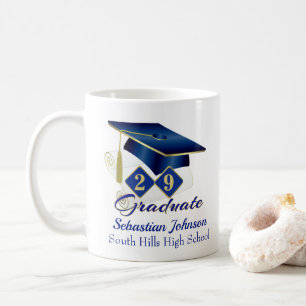 Personalisierter Abschluss Blau & Gold 20XX Kaffeetasse