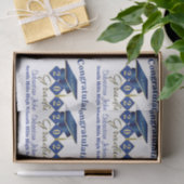 Personalisierter Abschluss Blau und Gold Seidenpapier (Geschenk)