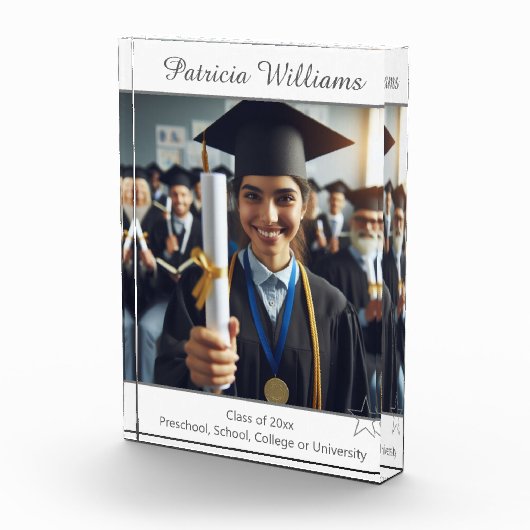 Personalisierter Abschluss Class Star Foto Plaque (Rechts)