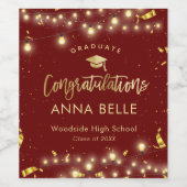 Personalisierter Abschluss Custom Class of 2025 Ch Weinetikett (Einzelnes Label)