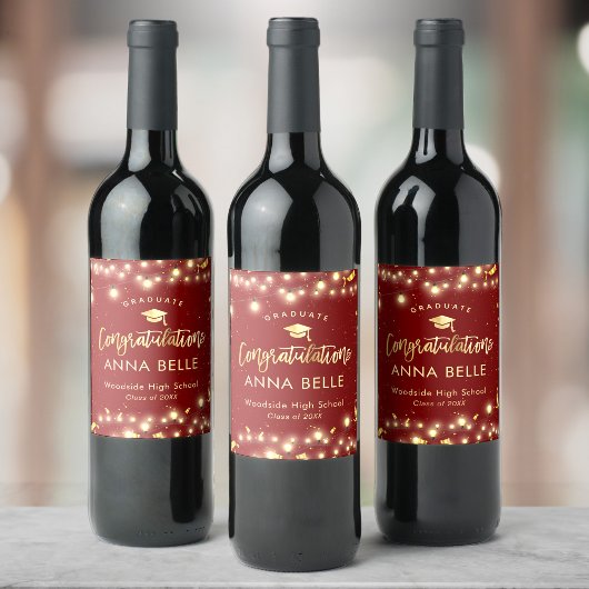 Personalisierter Abschluss Custom Class of 2025 Ch Weinetikett
