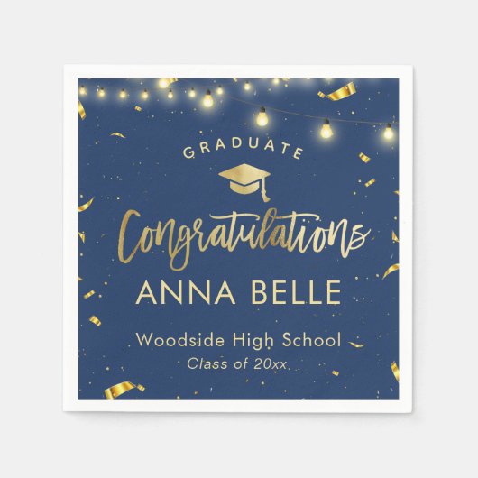 Personalisierter Abschluss Custom Class of 2025 Na Serviette (Vorderseite)
