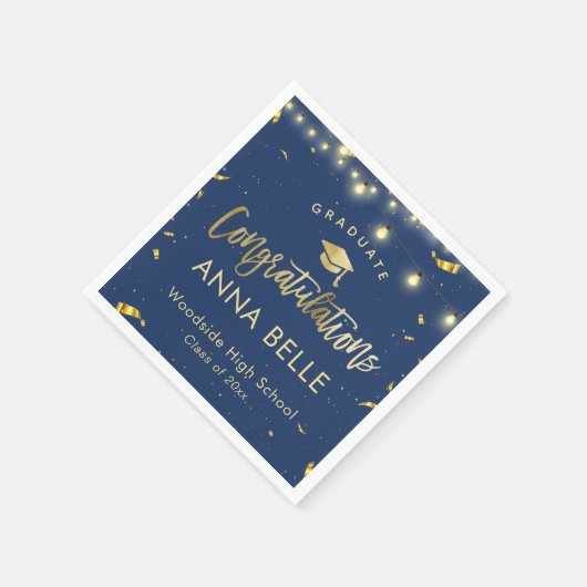 Personalisierter Abschluss Custom Class of 2025 Na Serviette (Ecke)