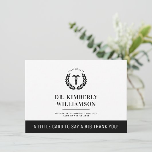 Personalisierter Abschluss der modernen Medizinsch Dankeskarte (Stehend Vorderseite)