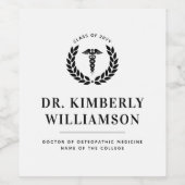 Personalisierter Abschluss der modernen Medizinsch Weinetikett (Einzelnes Label)