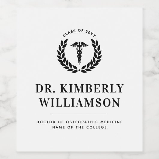 Personalisierter Abschluss der modernen Medizinsch Weinetikett (Einzelnes Label)