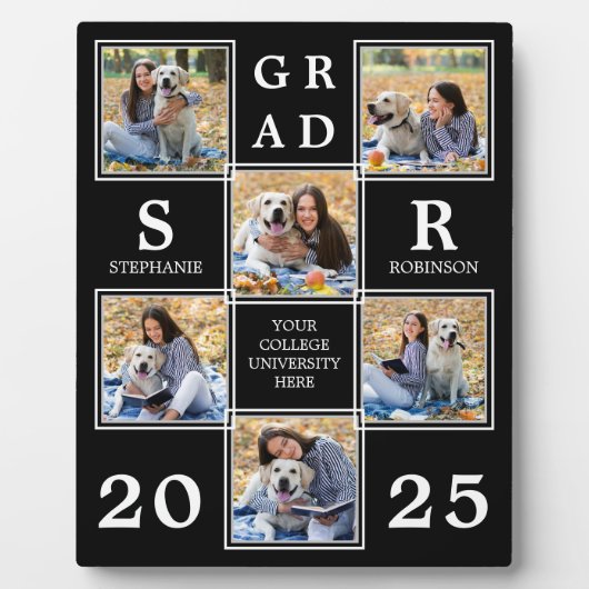 Personalisierter Abschluss Einmalige FotoCollage Fotoplatte (Vorderseite)