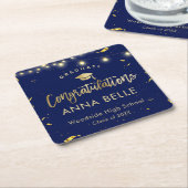 Personalisierter Abschluss Elegant Navy-Klasse 202 Rechteckiger Pappuntersetzer (angewinkelt)