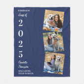 Personalisierter Abschluss Foto Collage Navy Blue Fleecedecke (Vorderseite)