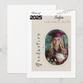 Personalisierter Abschluss Foto Einladung (Vorne/Hinten)