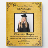 Personalisierter Abschluss Foto mit Namen, Schule Fotoplatte (Vorderseite)