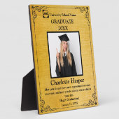 Personalisierter Abschluss Foto mit Namen, Schule Fotoplatte (Seite)