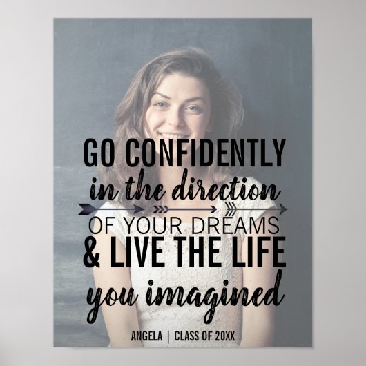 Personalisierter Abschluss Foto Zitat Poster (Vorne)