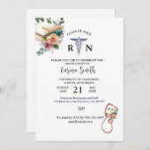 Personalisierter Abschluss für die Krankenpflege M Einladung (Vorne/Hinten)