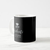 Personalisierter Abschluss für Silber und Schwarz Kaffeetasse (Vorderseite Links)