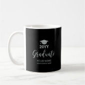 Personalisierter Abschluss für Silber und Schwarz Kaffeetasse (Links)