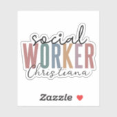 Personalisierter Abschluss für Sozialarbeiter Aufkleber (Blatt)