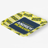 Personalisierter Abschluss Gelb und Navy Blue Pappteller (Gewinkelt)