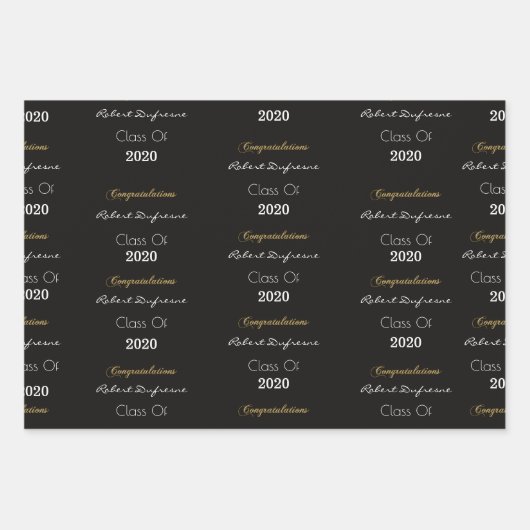 Personalisierter Abschluss Geschenkpapier Set (Vorderseite)