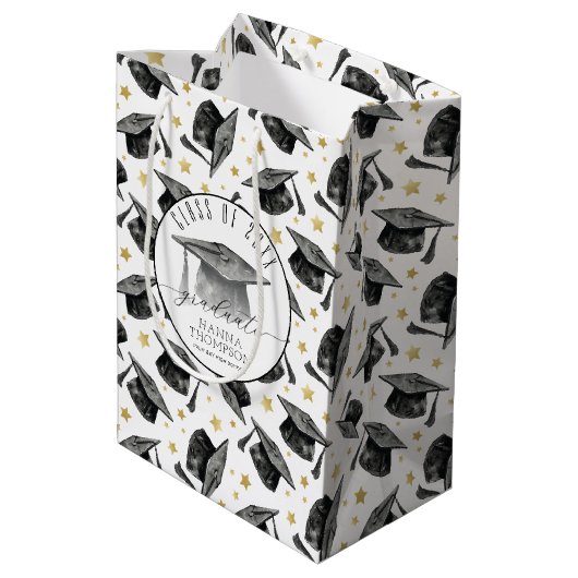 Personalisierter Abschluss Geschenktasche Graduate Mittlere Geschenktüte (Rückseite Schrägansicht)