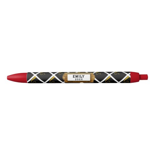 Personalisierter Abschluss-Gift Schwarz-Tinte-Pen Kugelschreiber (Vorderseite)