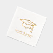 Personalisierter Abschluss Gold Servietten Mit Folie (Links)