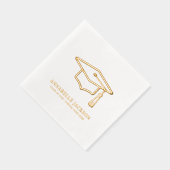 Personalisierter Abschluss Gold Servietten Mit Folie (Rechts)