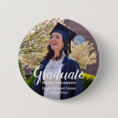 Personalisierter Abschluss Graduate Foto Button (Vorderseite)