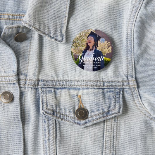 Personalisierter Abschluss Graduate Foto Button (Beispiel)