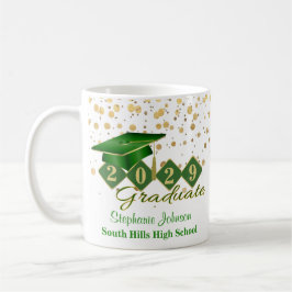 Personalisierter Abschluss Green & Gold 20XX Kaffeetasse