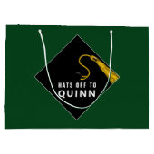 Personalisierter Abschluss Grüne große Geschenktas Große Geschenktüte (Rückseite)