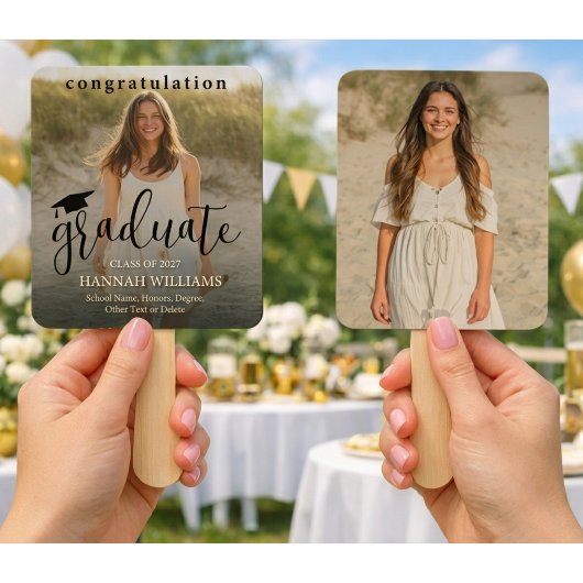 Personalisierter Abschluss-Handfächer - Benutzerde Fächer