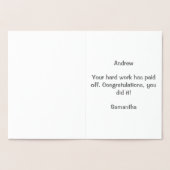 Personalisierter Abschluss Herzlichen Glückwunsch Folienkarte (Innenseite)