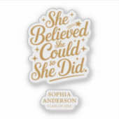 Personalisierter Abschluss Inspiration-Gold-Script Aufkleber (Vorderseite)